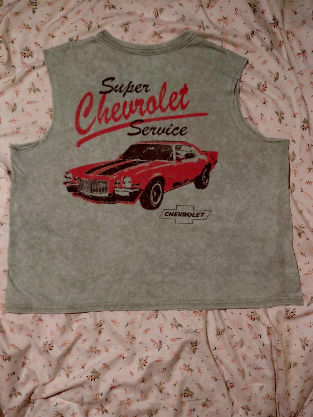 Hybrid Apparel Kids Tank Top in Light Gray with Red Car Graphic